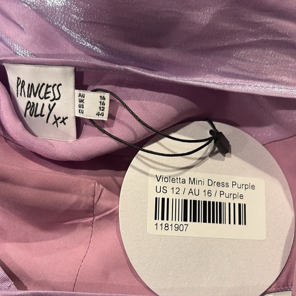 Princess Polly Violetta Mini Dress purple - size 12 - new with tags - Picture 3 of 3